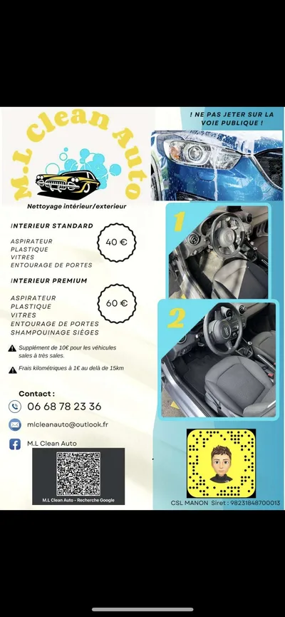 Devanture de M.L Clean Auto