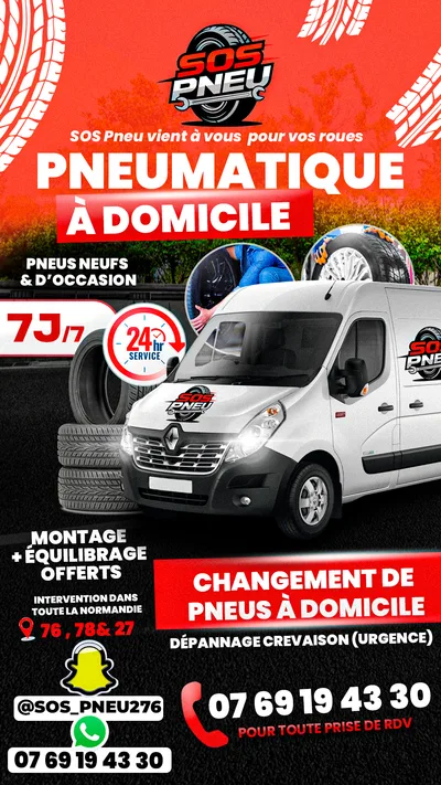 Devanture de SOS PNEU - Depannage Crevaison Pneu sur Rouen