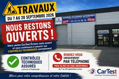 Devanture de Contrôle Technique Cartest Evreux