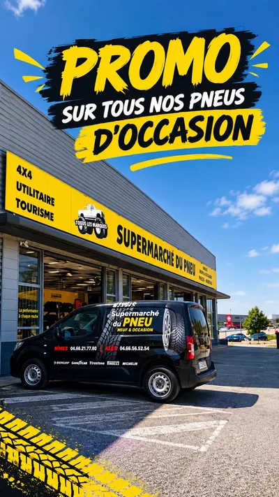Devanture de Supermarché Du Pneu Nimes