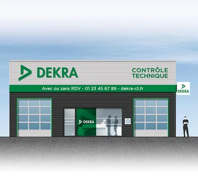 Devanture de DEKRA contrôle technique Blanzat