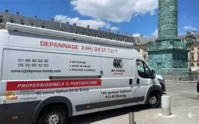 Devanture de BK Pneus Bondy - Dépannage pneu crevé Paris & IDF