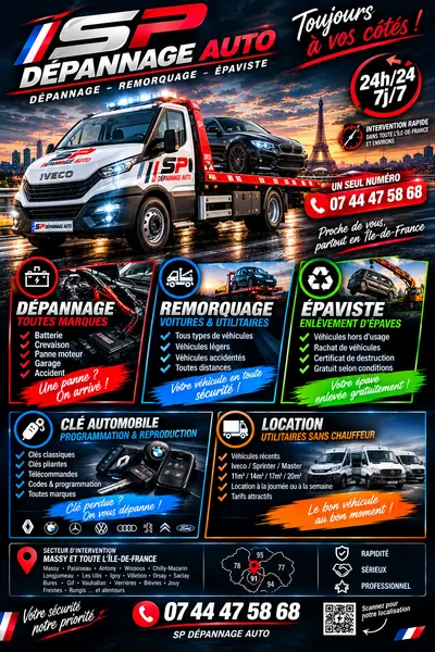Devanture de SP DÉPANNAGE AUTO 24/7