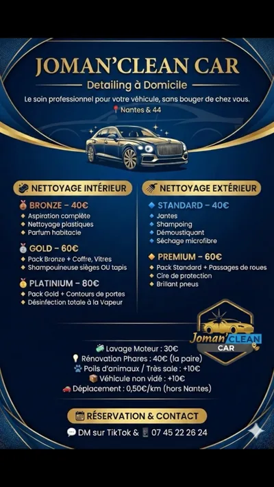 Devanture de Joman’clean car