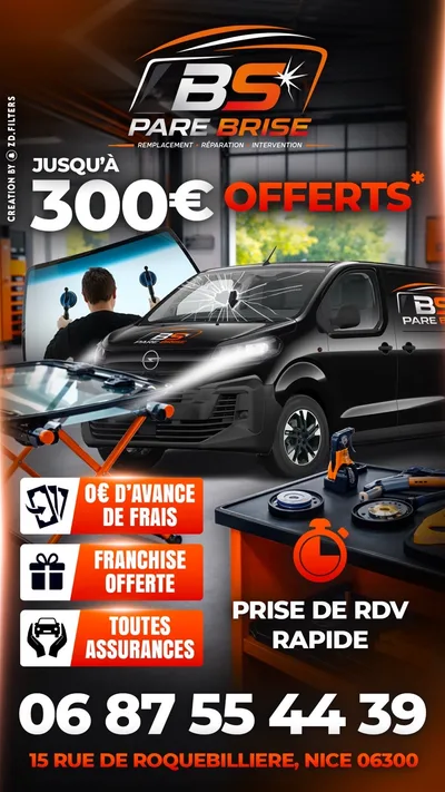Devanture de BS Pare-brise Nice