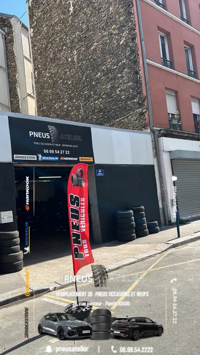Devanture de PNEUS ATELIER